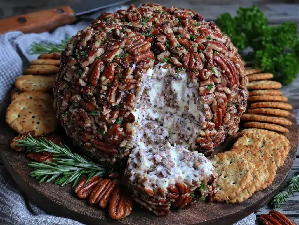 cheese ball with pecans - featured image