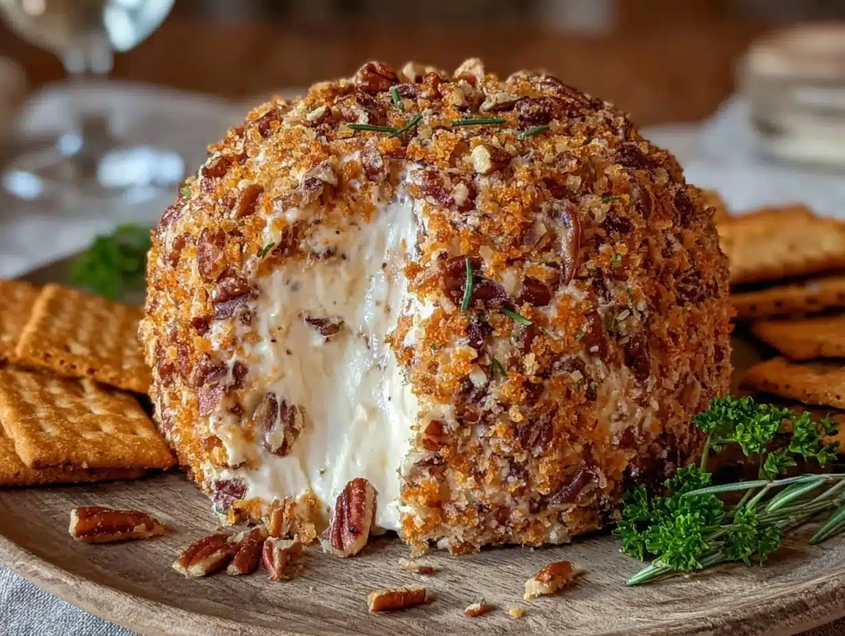 cheese ball with pecans preparation steps
