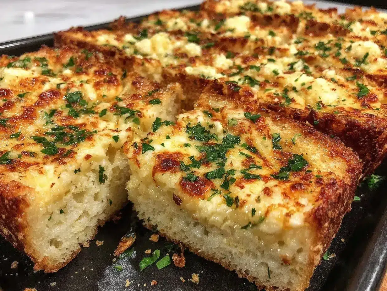 cheesy garlic bread preparation steps