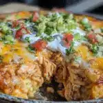 chicken enchilada rice casserole - featured image