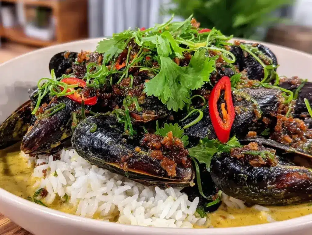 coconut curry mussels - featured image