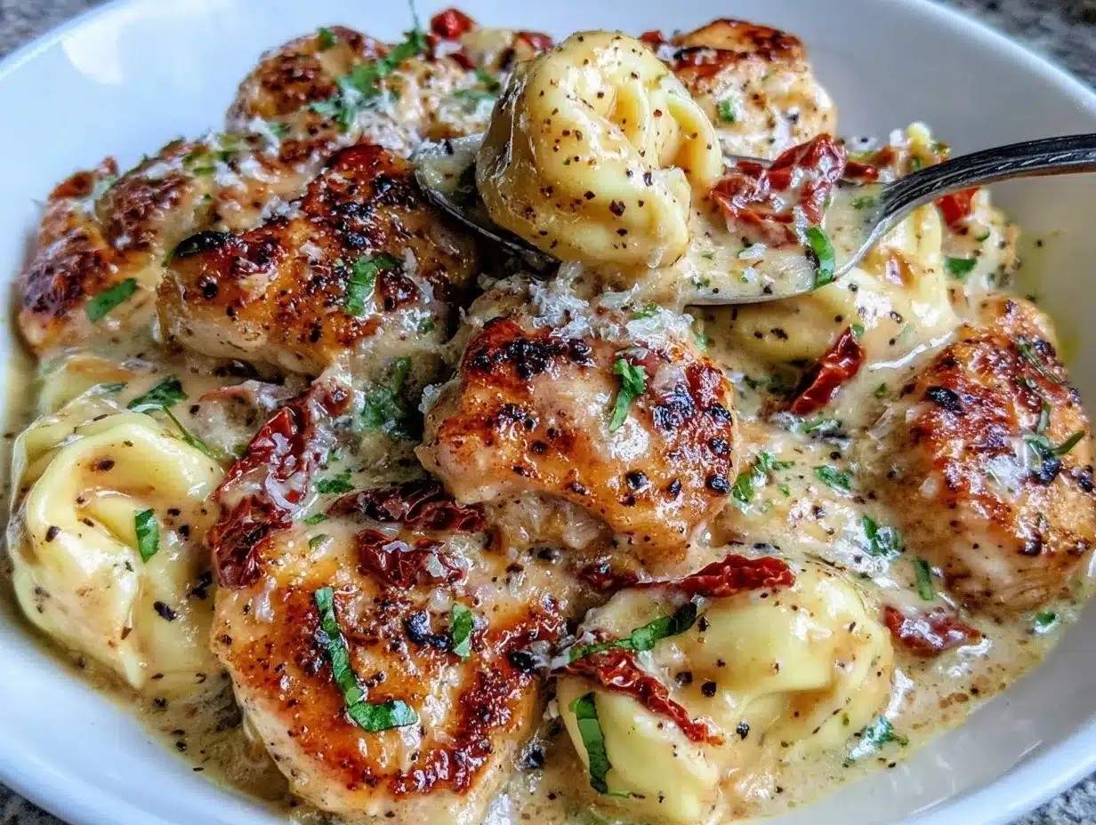 creamy chicken tortellini preparation steps