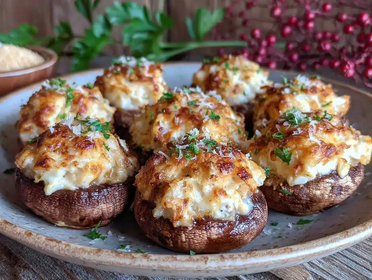 creamy crab stuffed mushrooms preparation steps