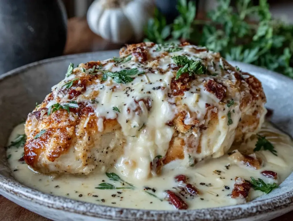 creamy garlic parmesan chicken - featured image