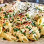 creamy garlic pasta - featured image