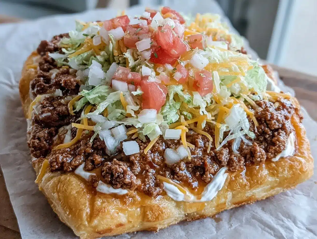 crescent roll taco pizza preparation steps