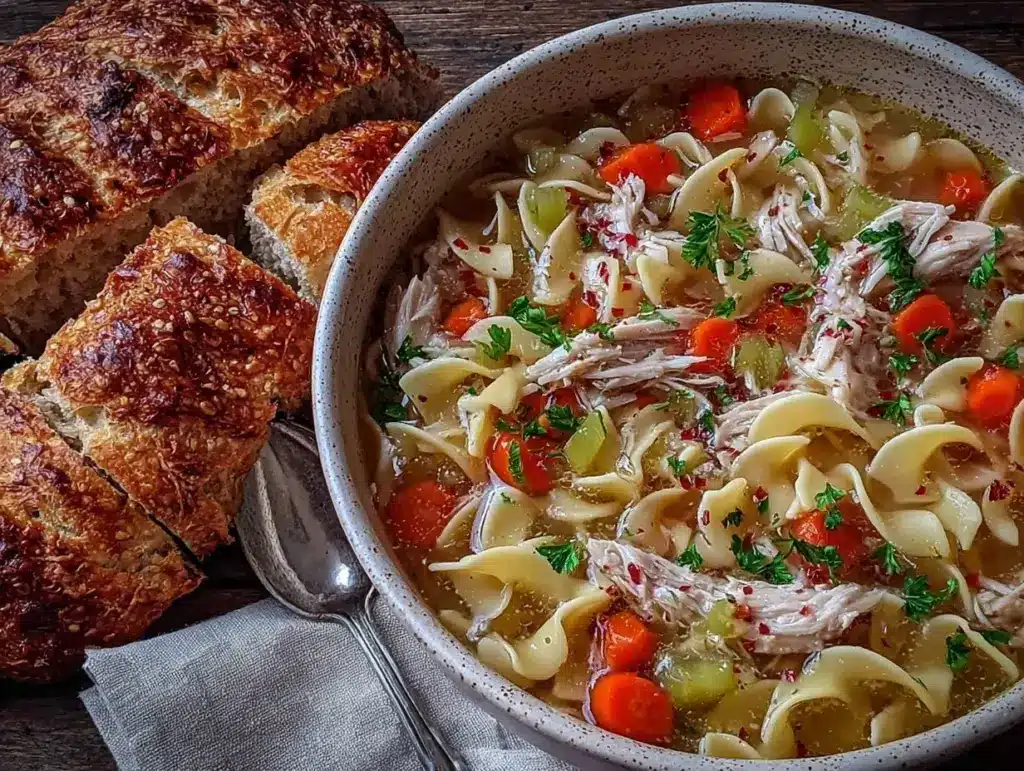 easy chicken noodle soup - featured image