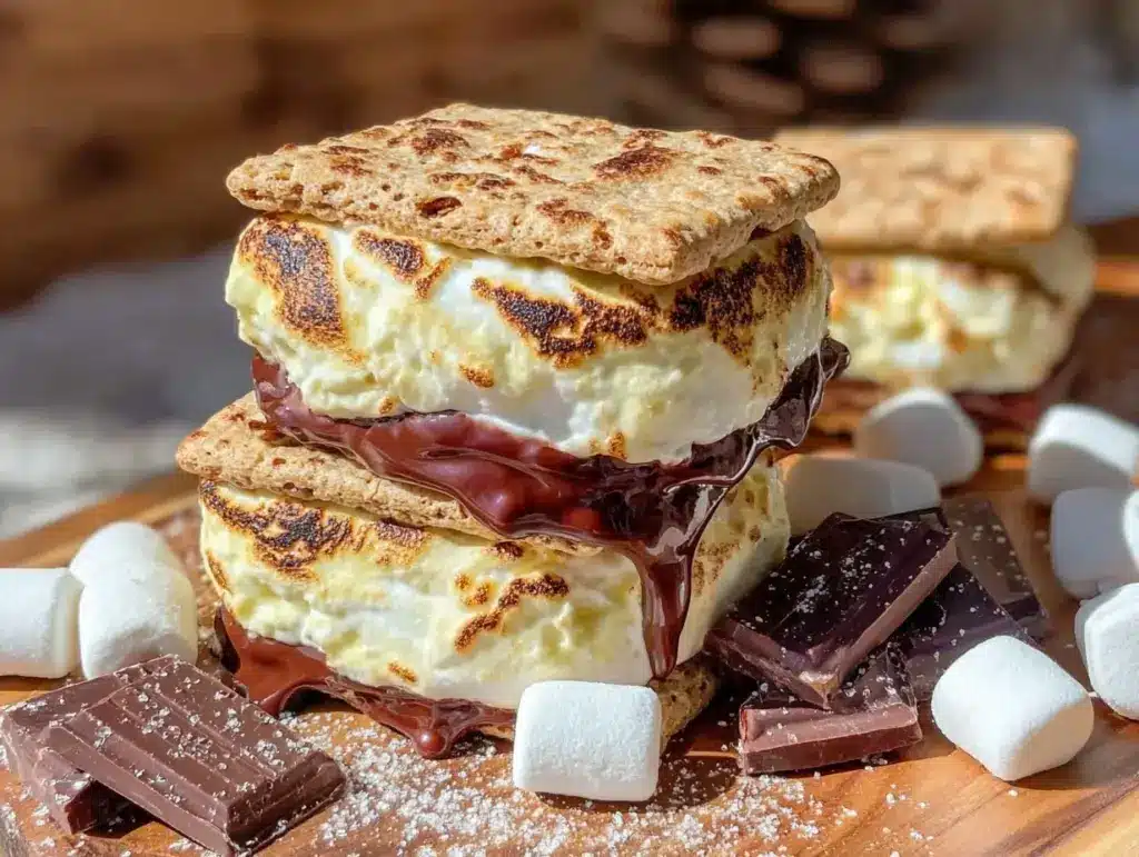 frozen smore sandwiches - featured image