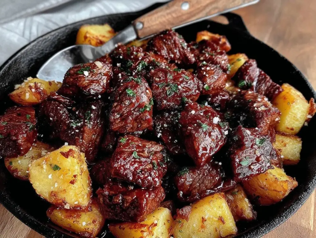 garlic butter steak bites - featured image