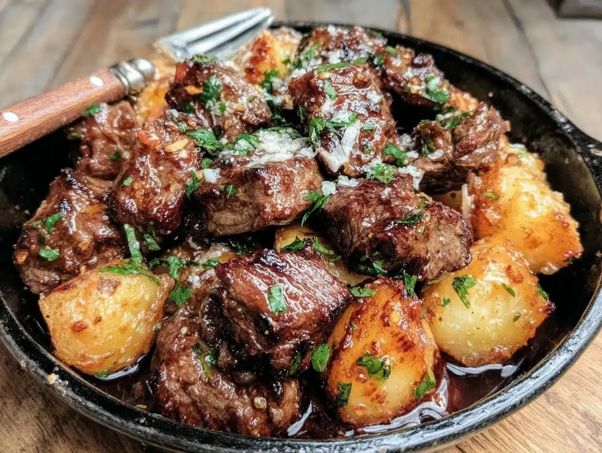 garlic butter steak bites preparation steps