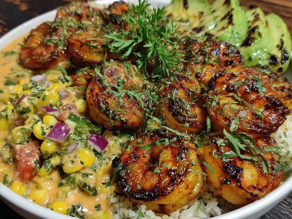grilled shrimp bowl preparation steps