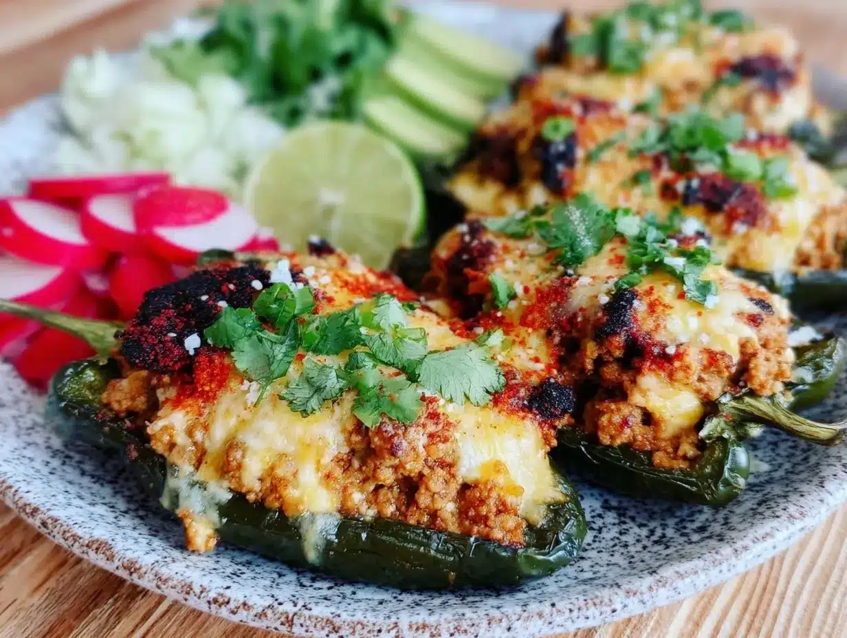 ground beef stuffed poblano peppers preparation steps