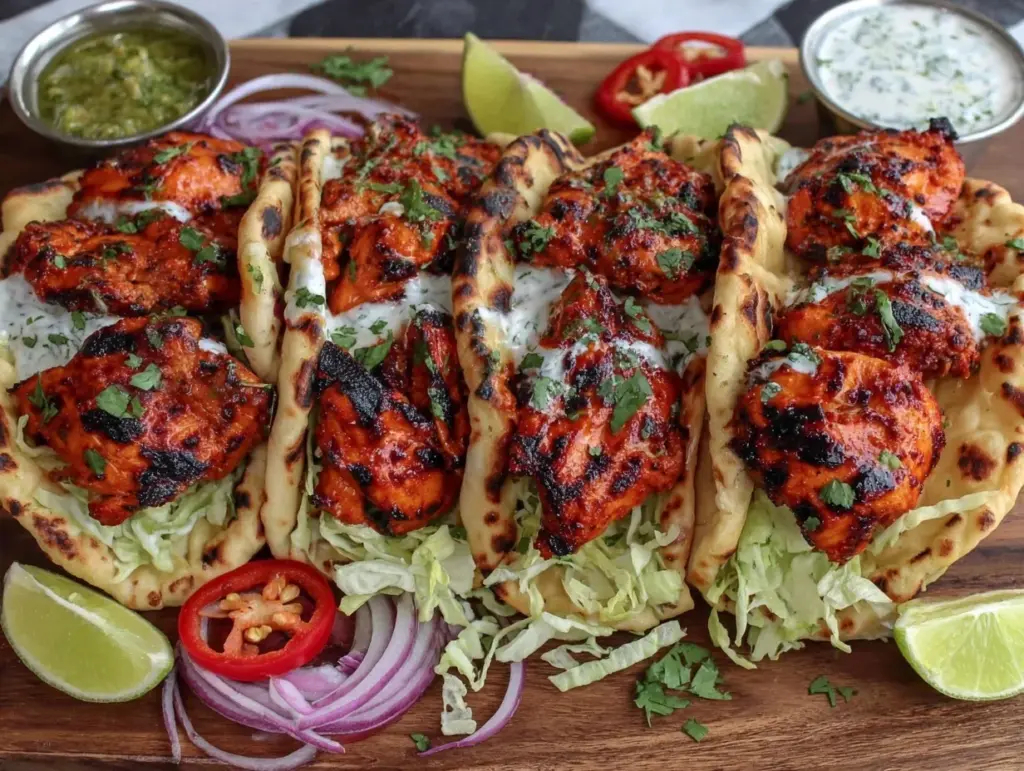 Indian Grilled Chicken Naan Wraps - featured image