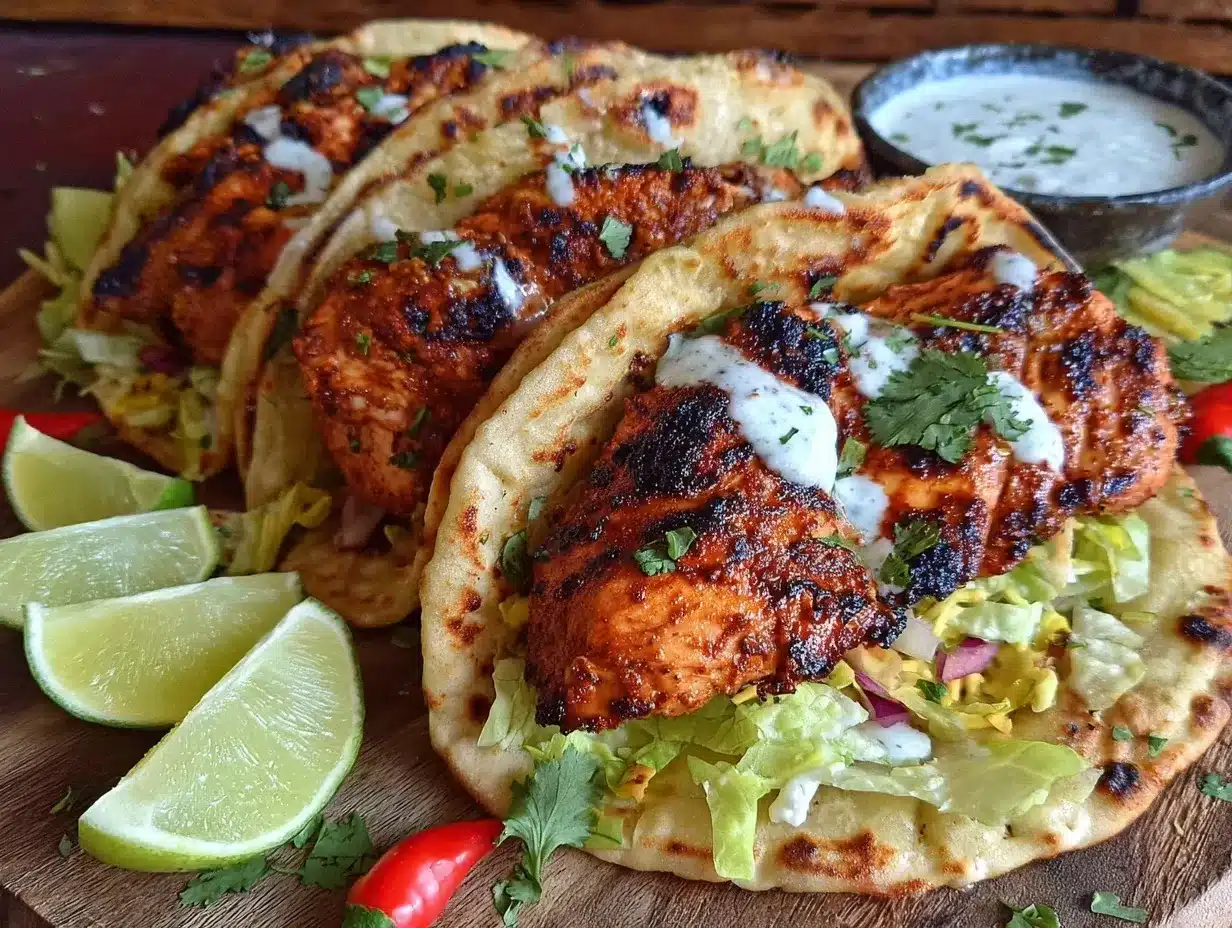 Indian Grilled Chicken Naan Wraps preparation steps