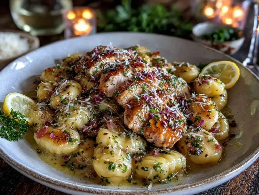 lemon chicken gnocchi - featured image
