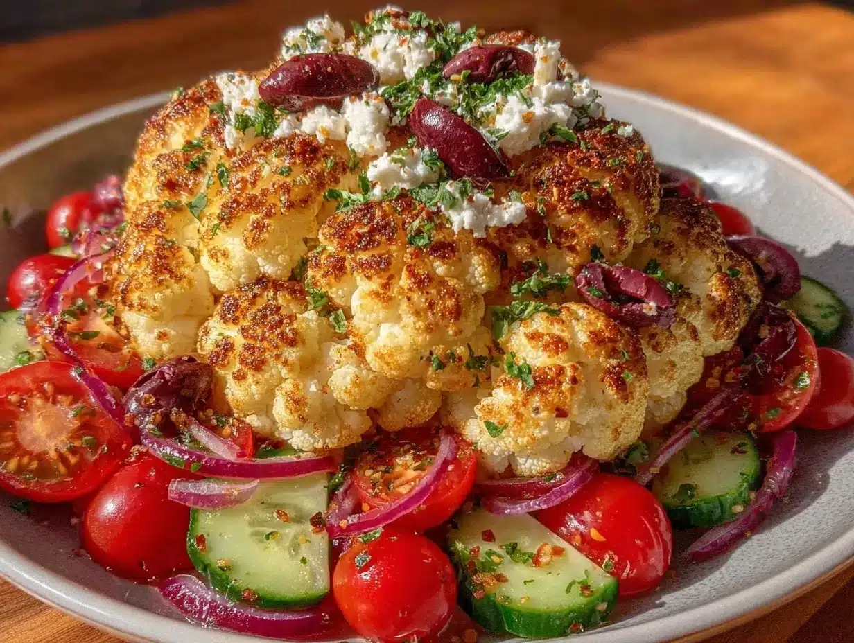 Mediterranean cauliflower salad preparation steps