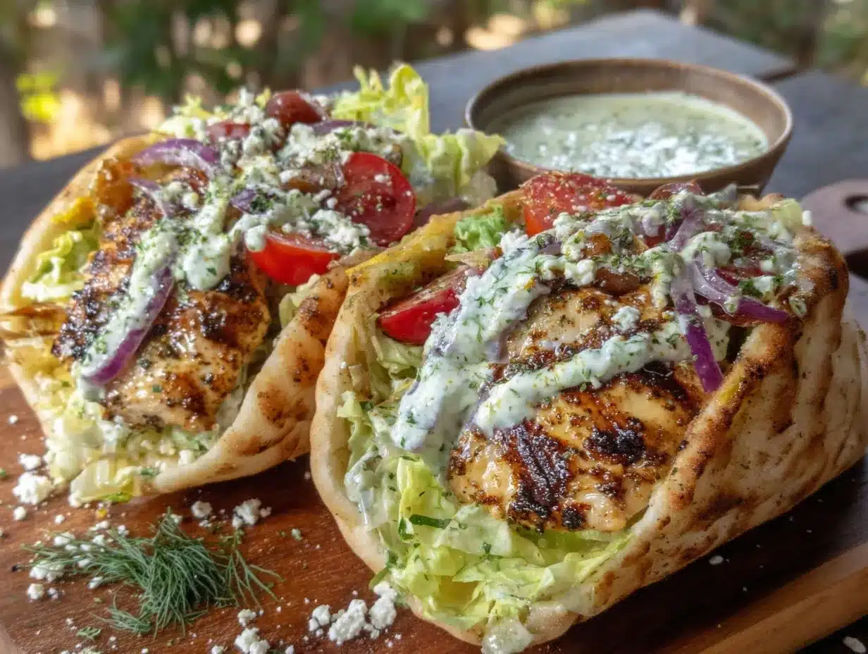 Mediterranean Grilled Chicken Pita Pockets preparation steps