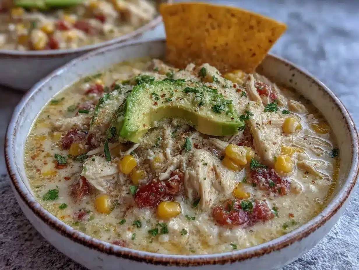 Mexican Street Corn White Chicken Chili preparation steps