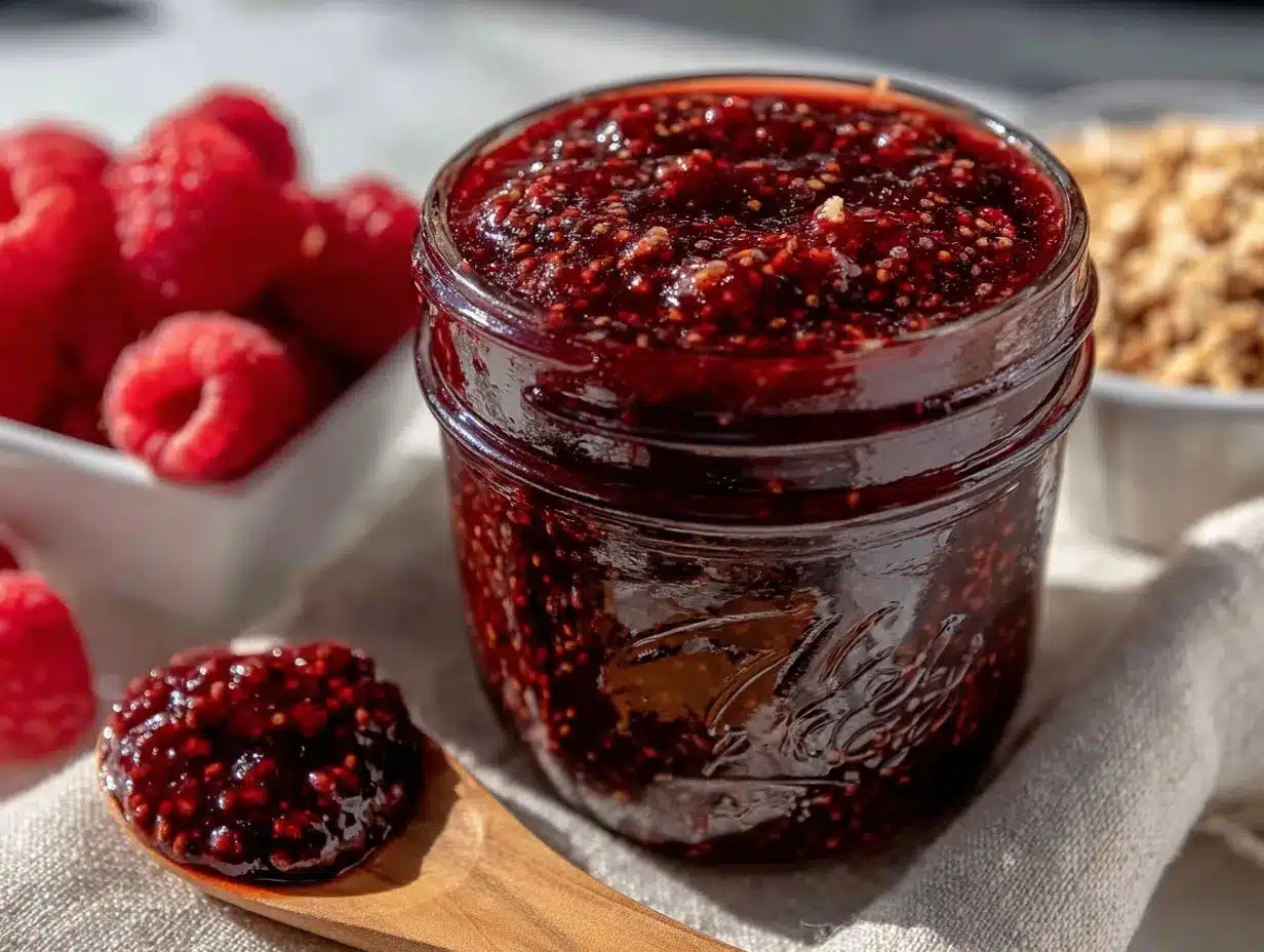 raspberry chia jam preparation steps