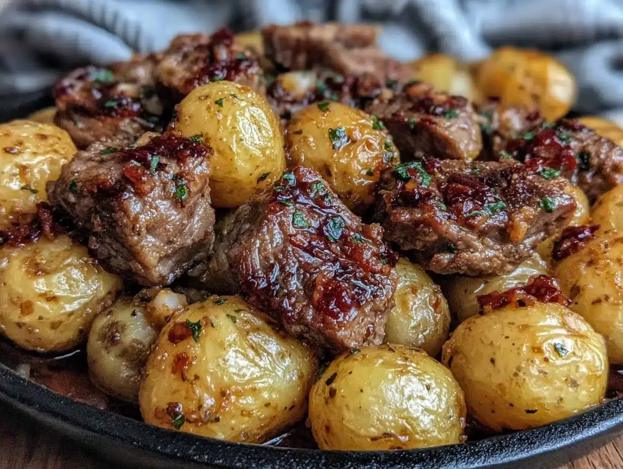 slow cooker garlic butter beef bites preparation steps