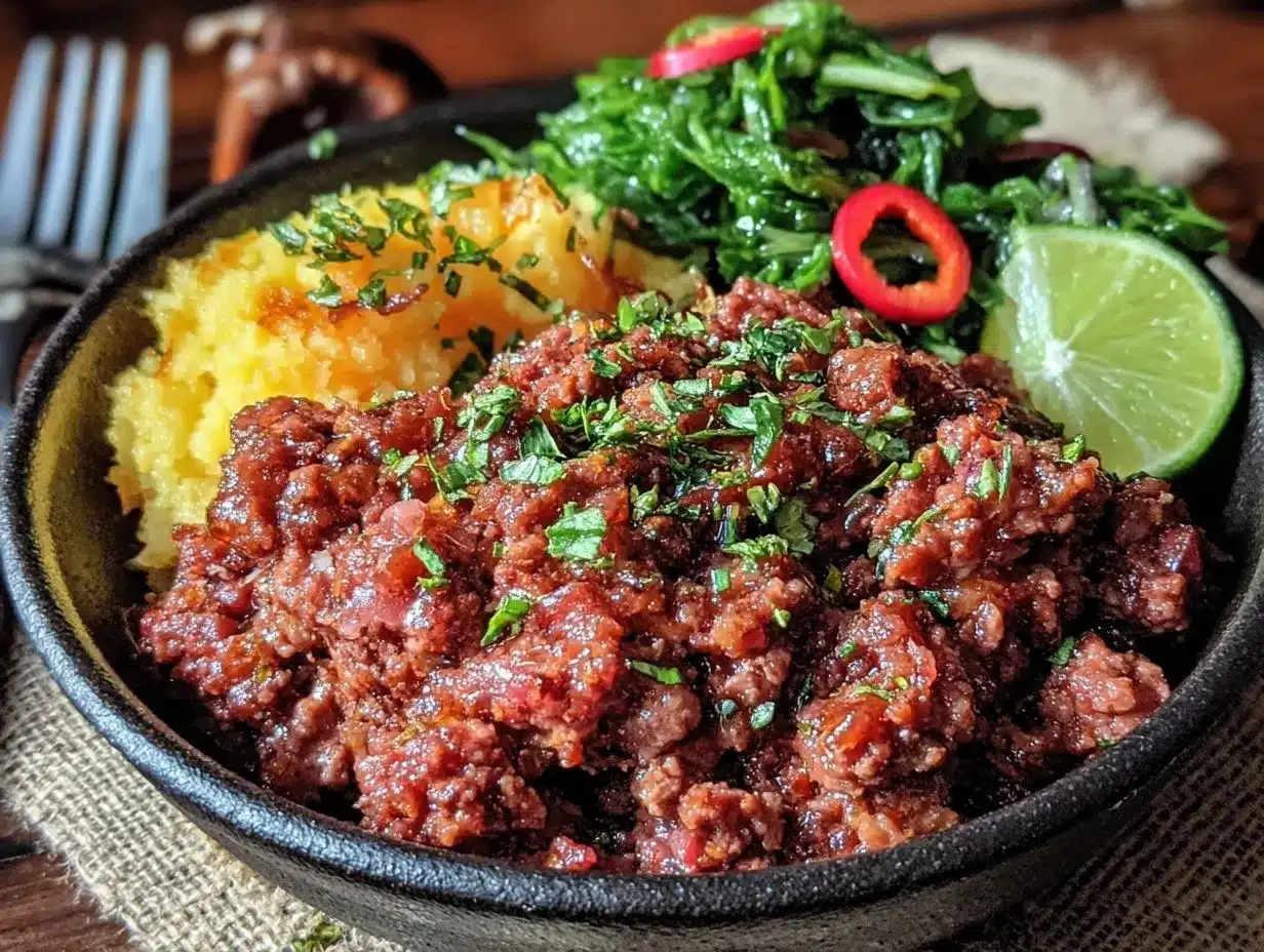 Spicy Ethiopian Kitfo preparation steps