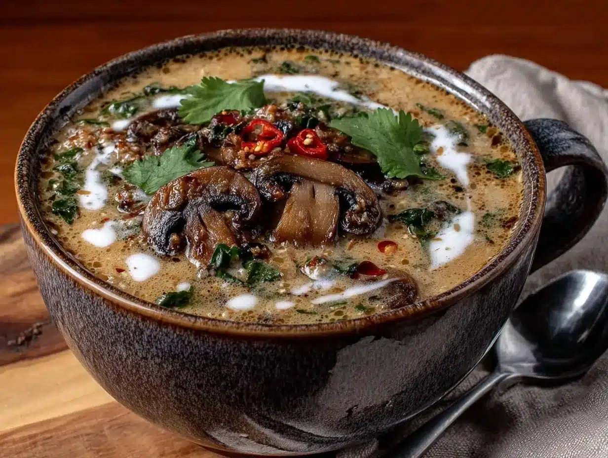 Thai Coconut Curry Mushroom Soup preparation steps