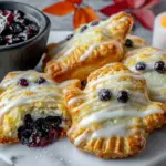 vegan blueberry ghost hand pies - featured image
