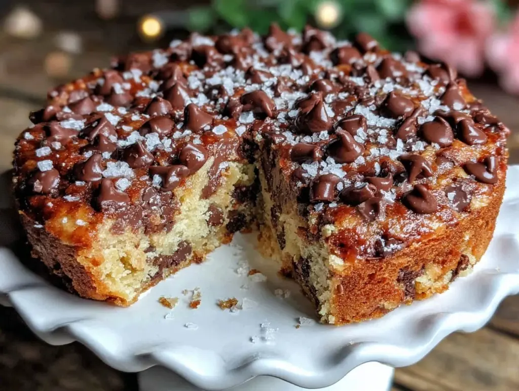chocolate chip cookie cake - featured image