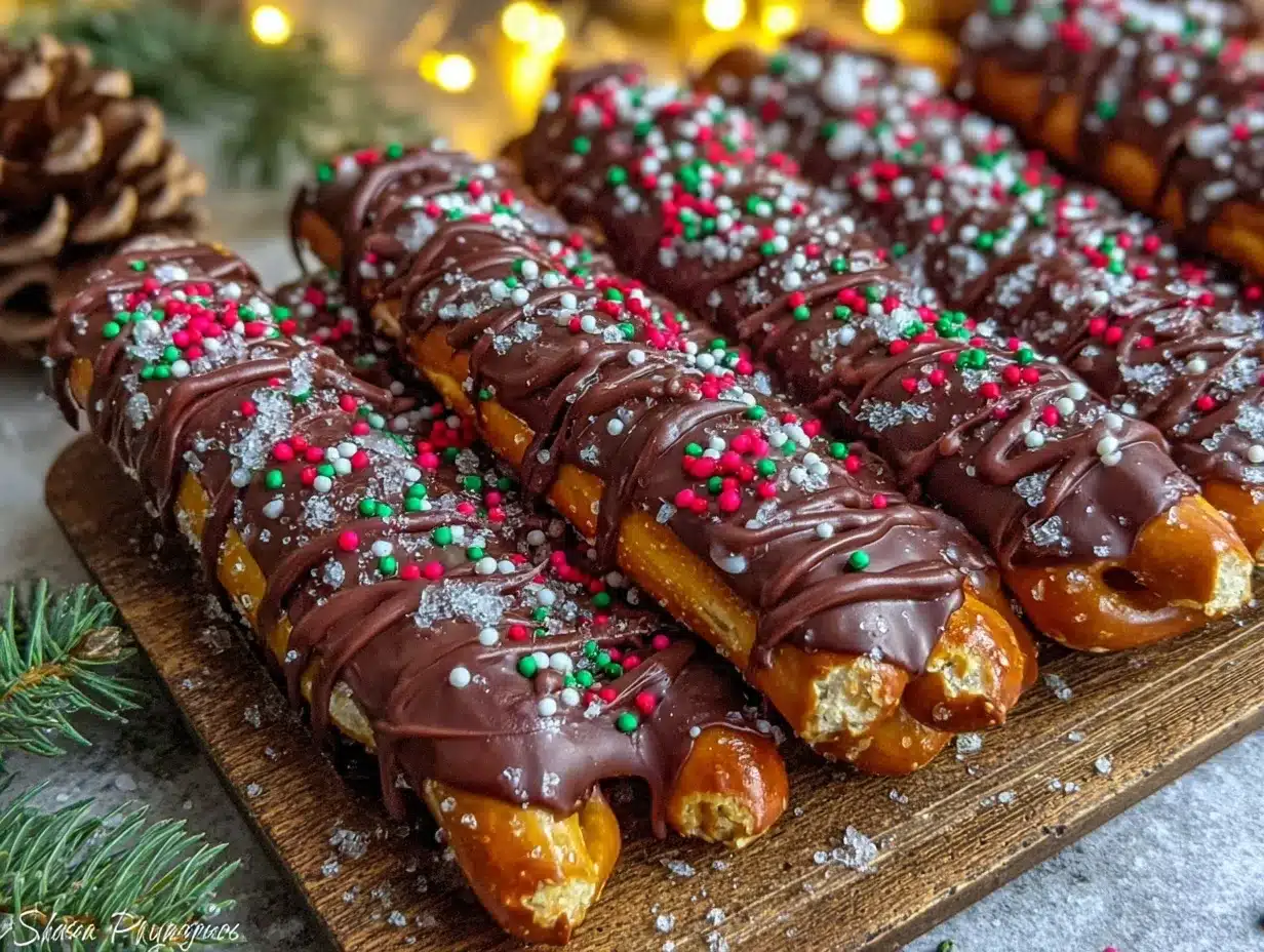 chocolate-covered pretzel rods preparation steps