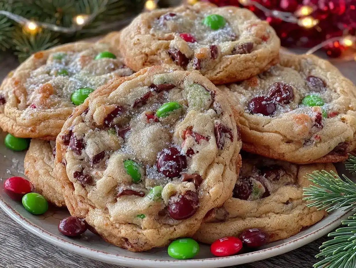 Christmas M&M Cookies preparation steps