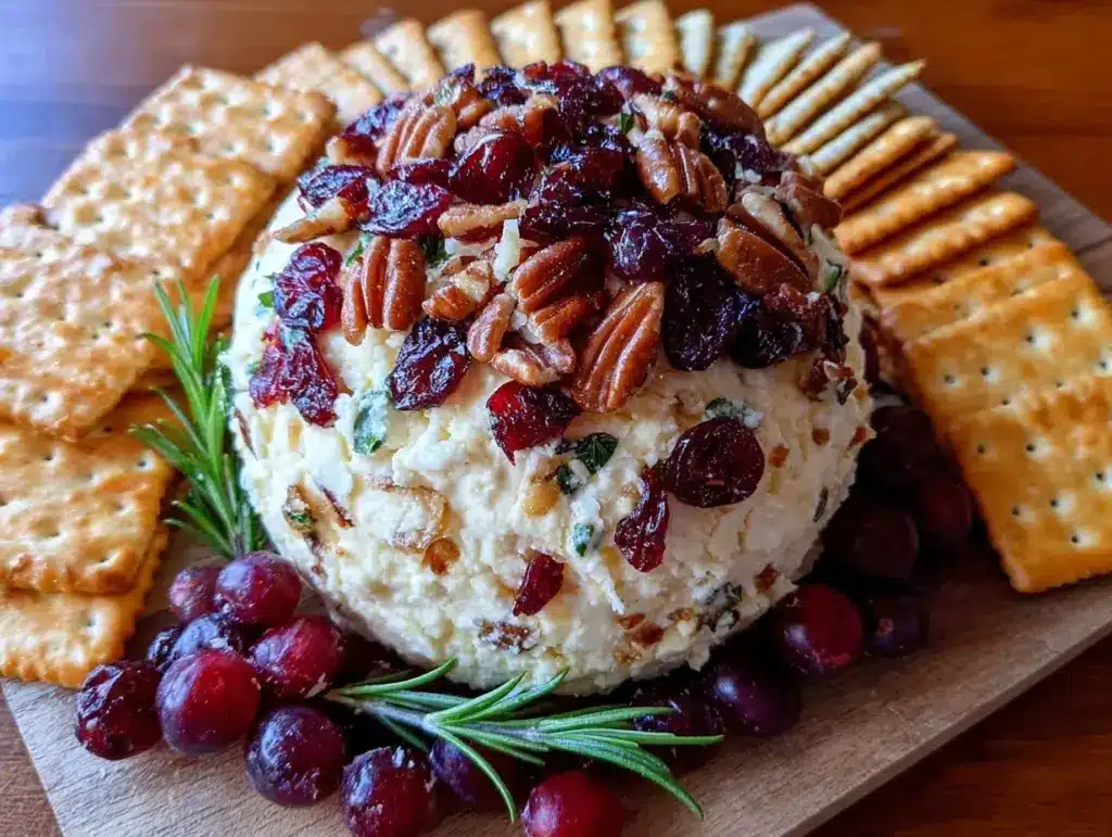 cranberry pecan cheese ball - featured image