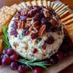 cranberry pecan cheese ball - featured image
