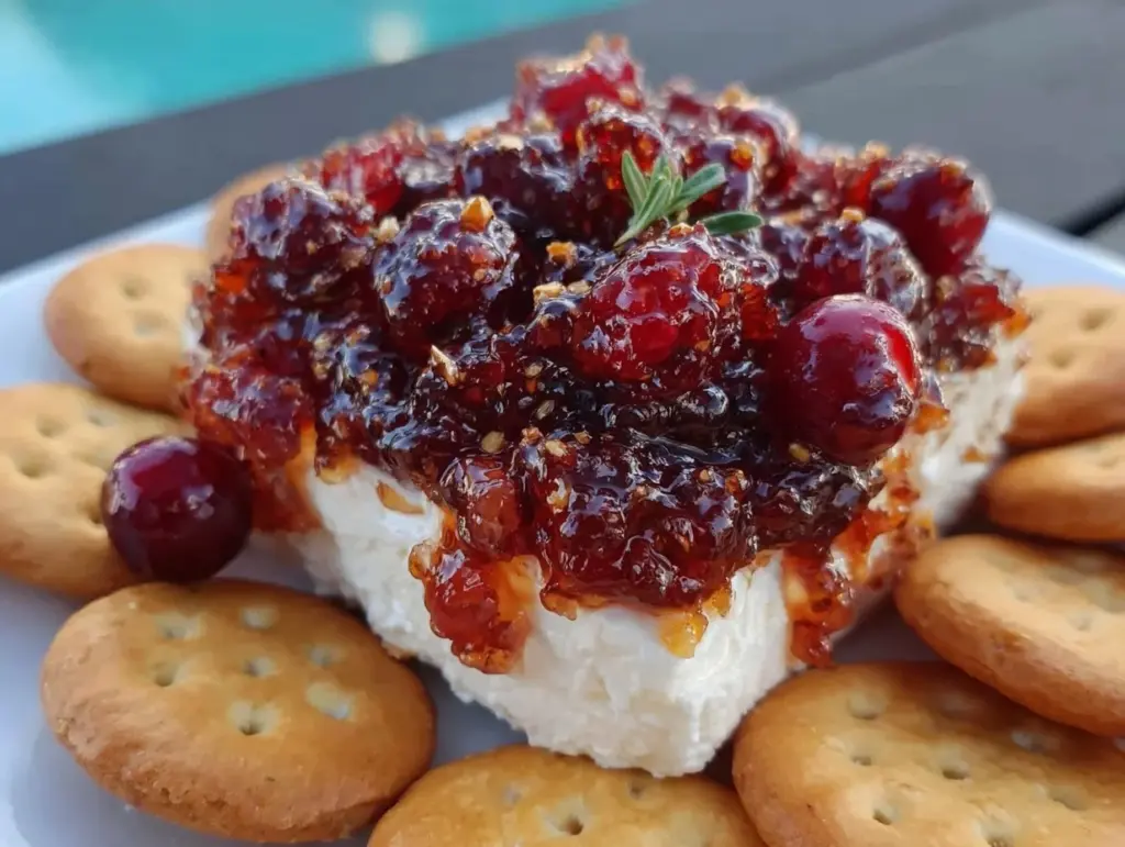 cranberry pepper jelly dip - featured image
