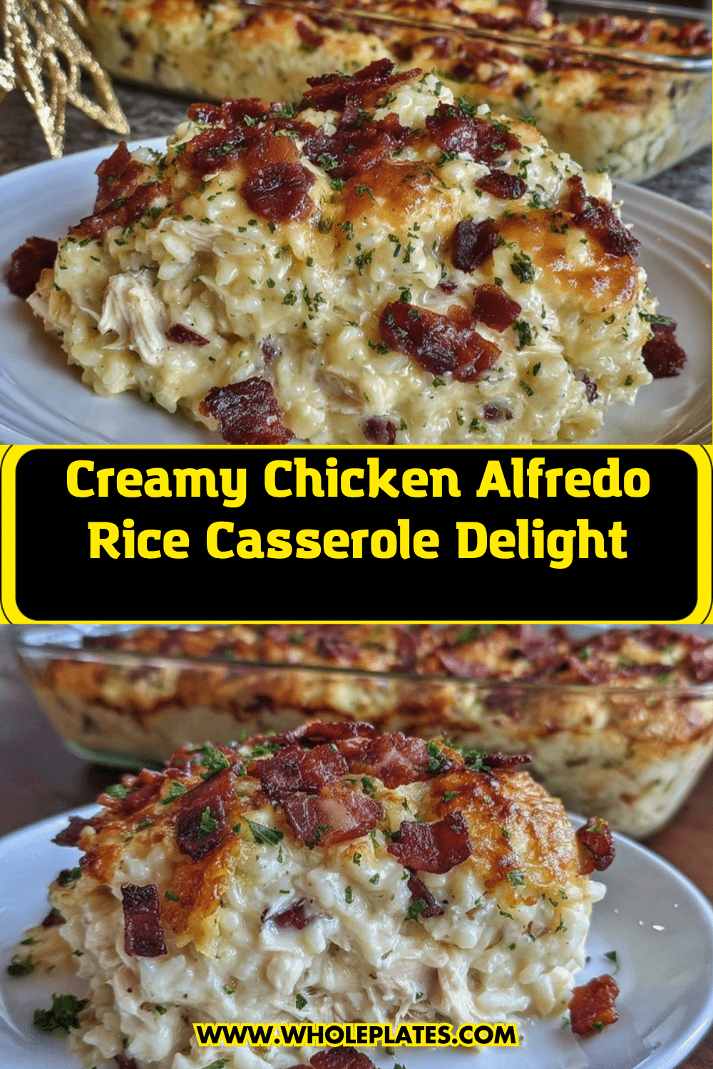 creamy chicken alfredo rice casserole recipe