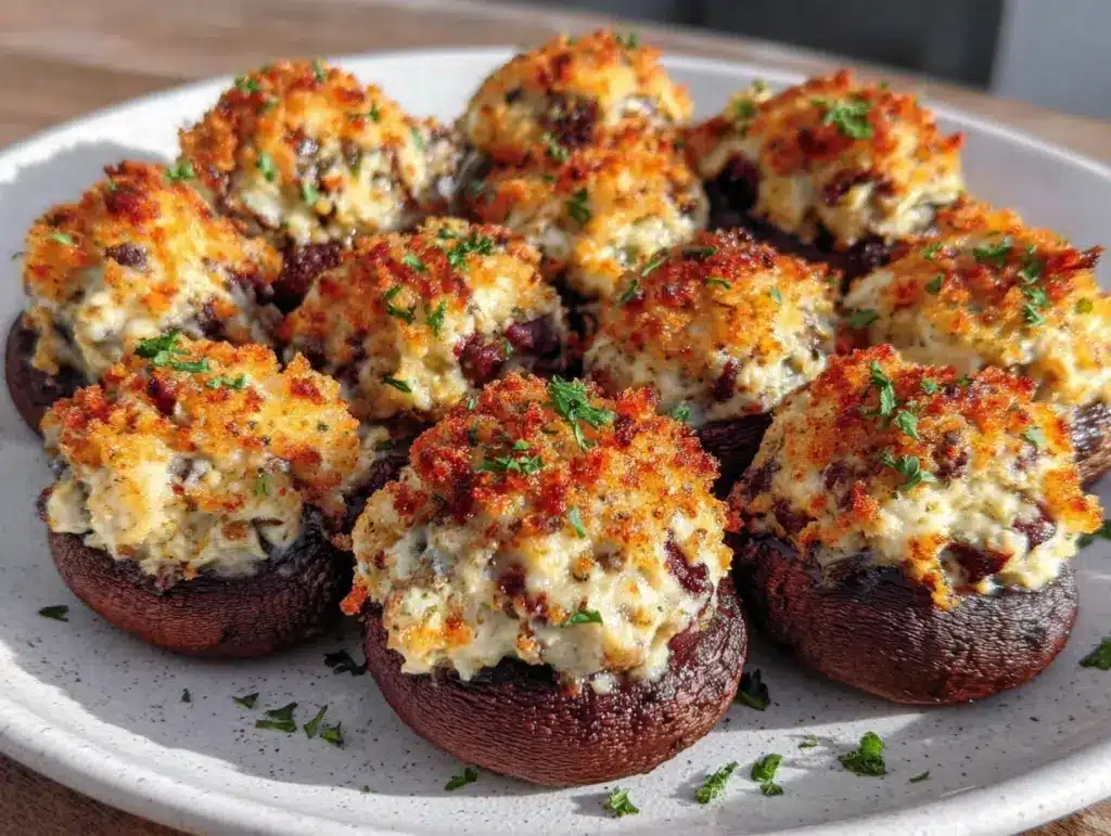 Easy Christmas Stuffed Mushrooms - featured image