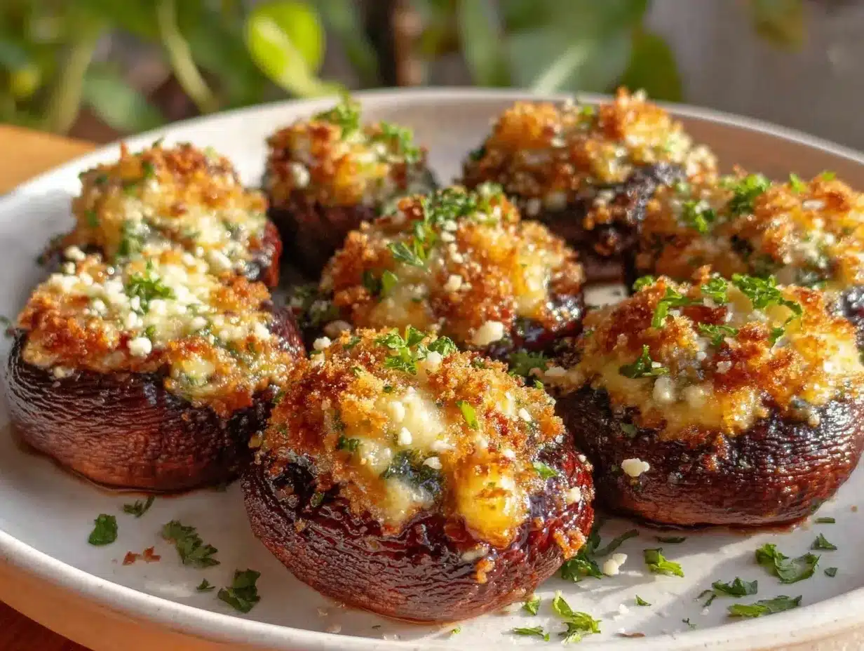 Easy Christmas Stuffed Mushrooms preparation steps
