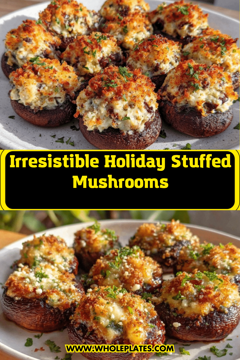 Easy Christmas Stuffed Mushrooms recipe