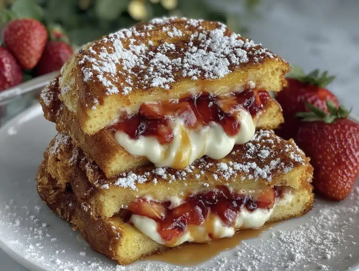 fried strawberry cheesecake sandwiches preparation steps