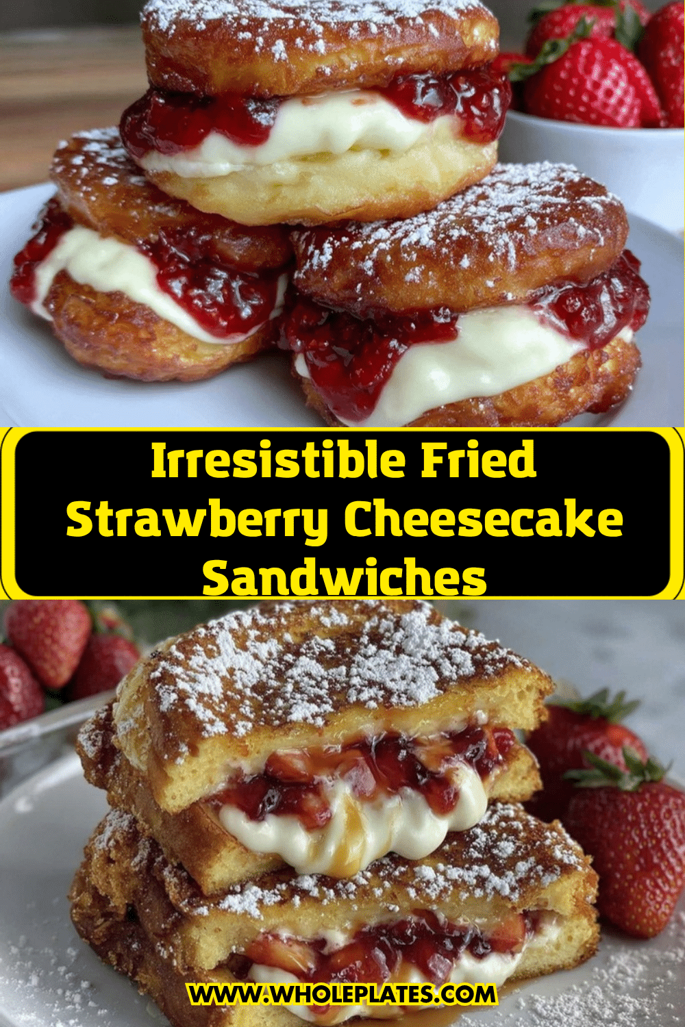 fried strawberry cheesecake sandwiches recipe