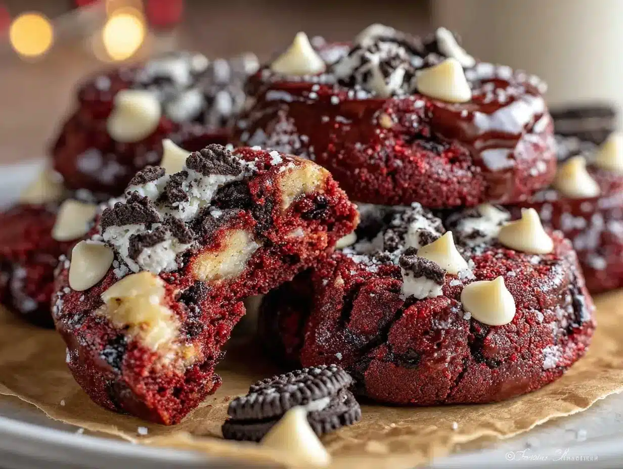 red velvet Oreo cookies preparation steps
