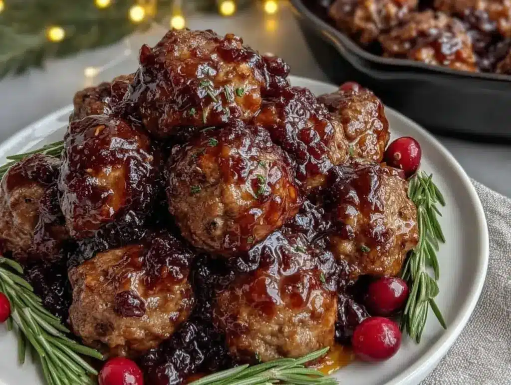 savory cranberry meatballs - featured image