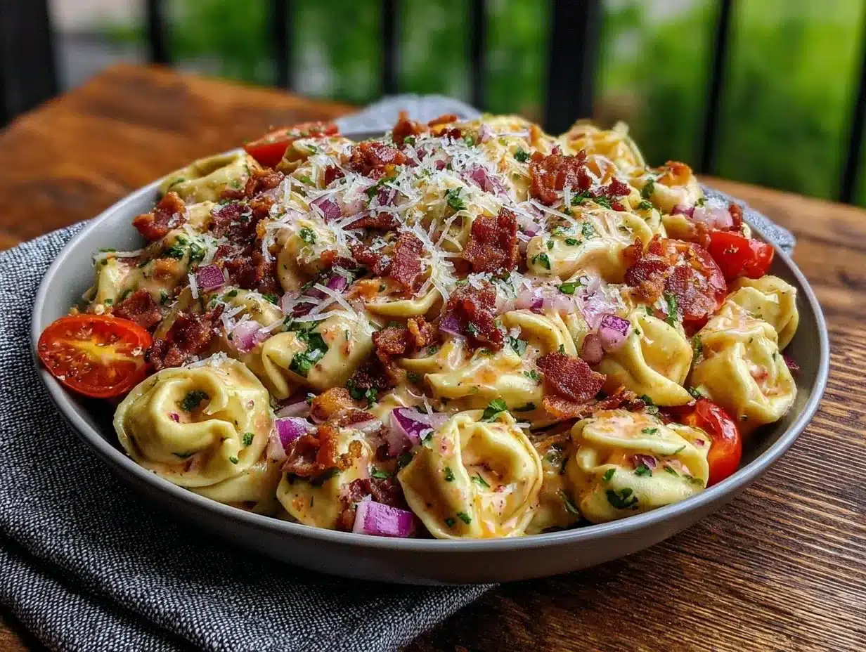Savory Grinder Tortellini Salad preparation steps