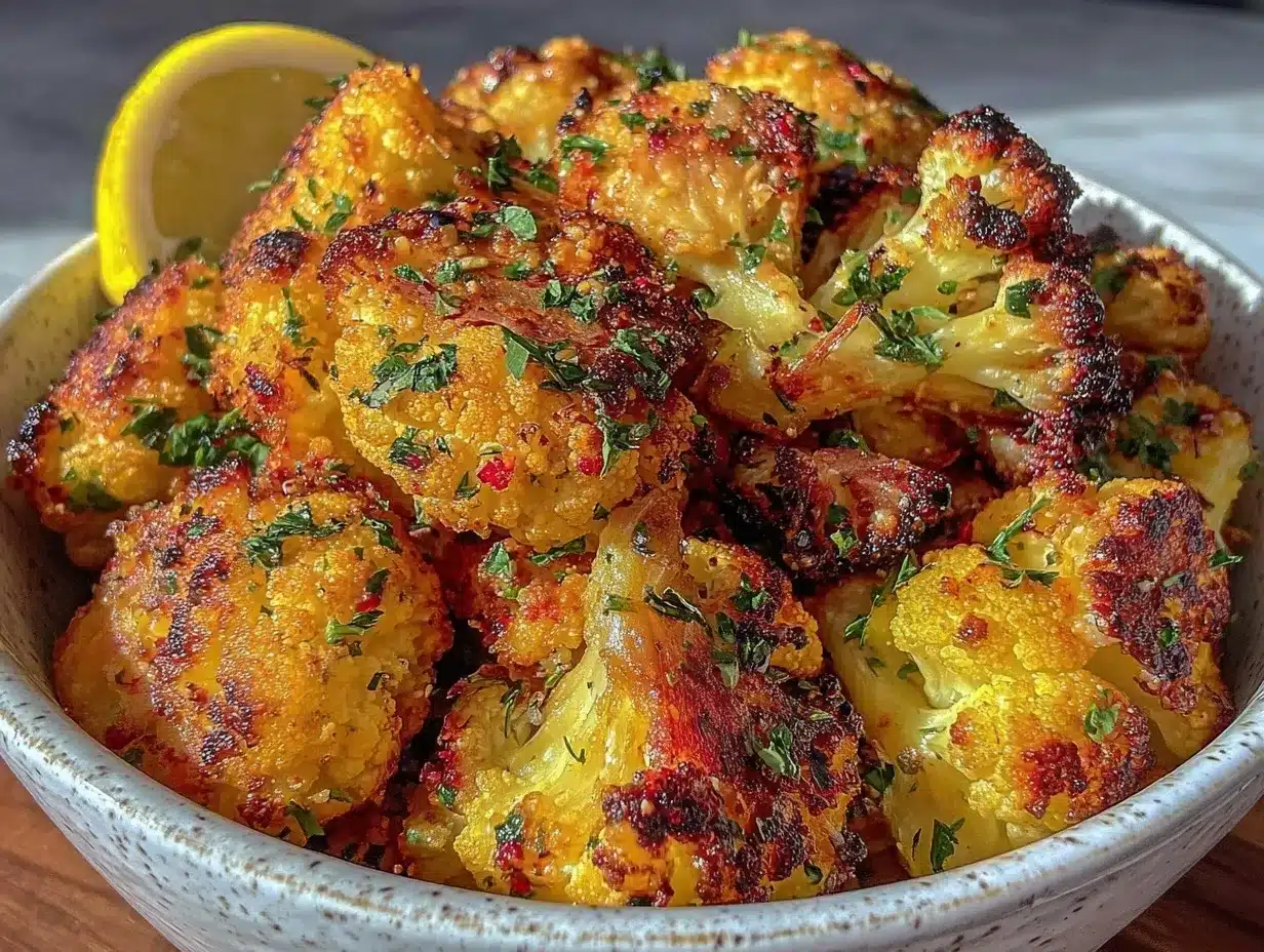 savory Parmesan roasted cauliflower preparation steps