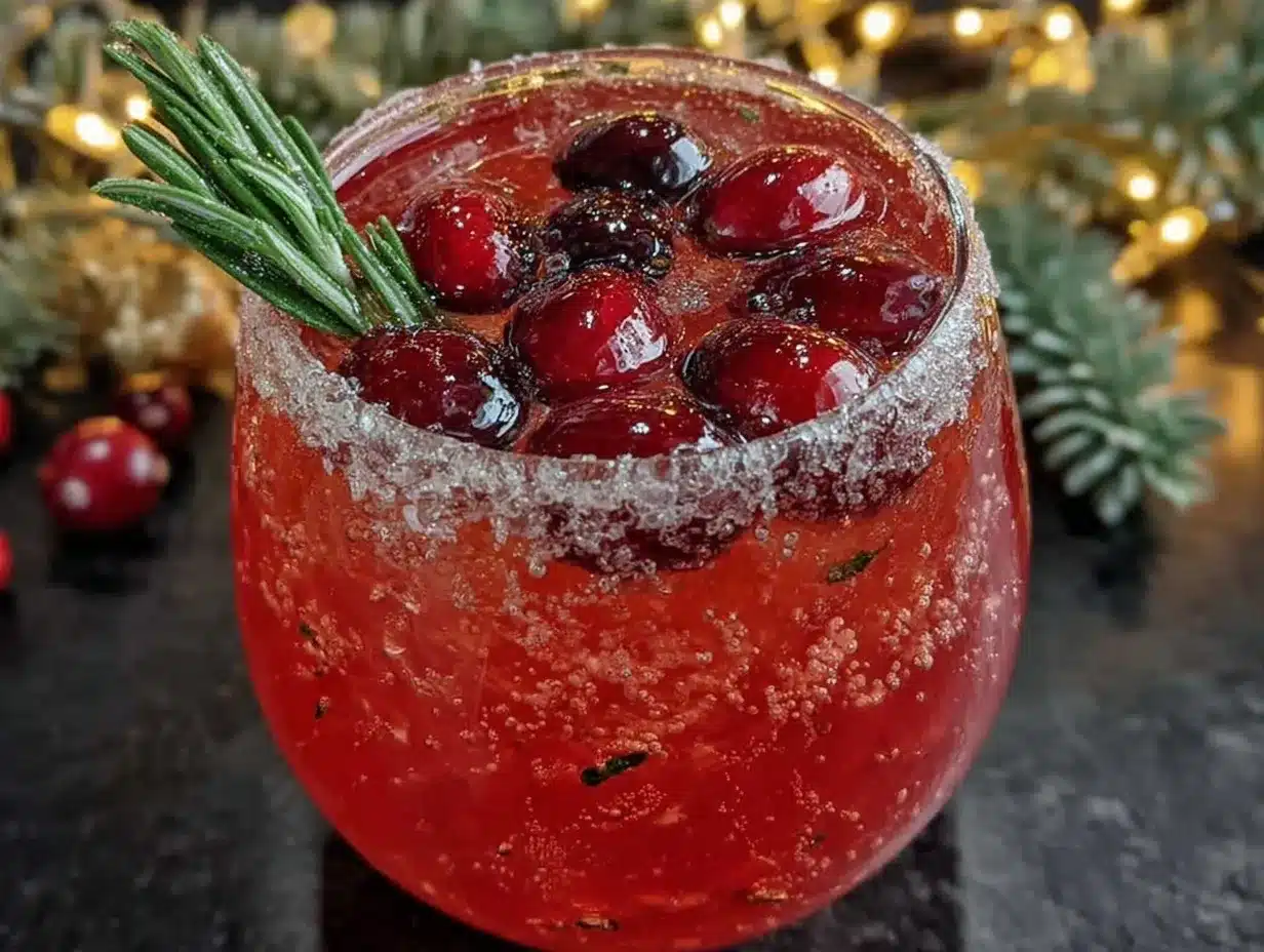 sparkling cranberry mocktail preparation steps